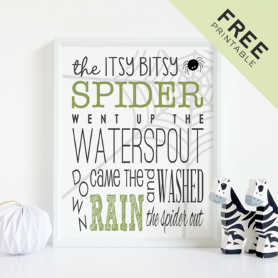 Free Itsy Bitsy Spider Printable Poster Perfect for Kids!