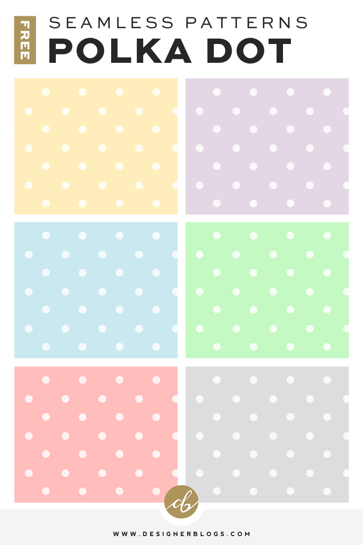 Free Seamless Polka Dot Pattern Backgrounds  available in 6 colors!