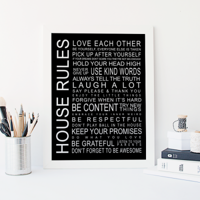 Free House Rules Printable - 2 color versions!