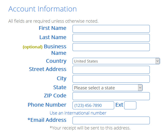 Bluehost Account Information - Designer Blogs