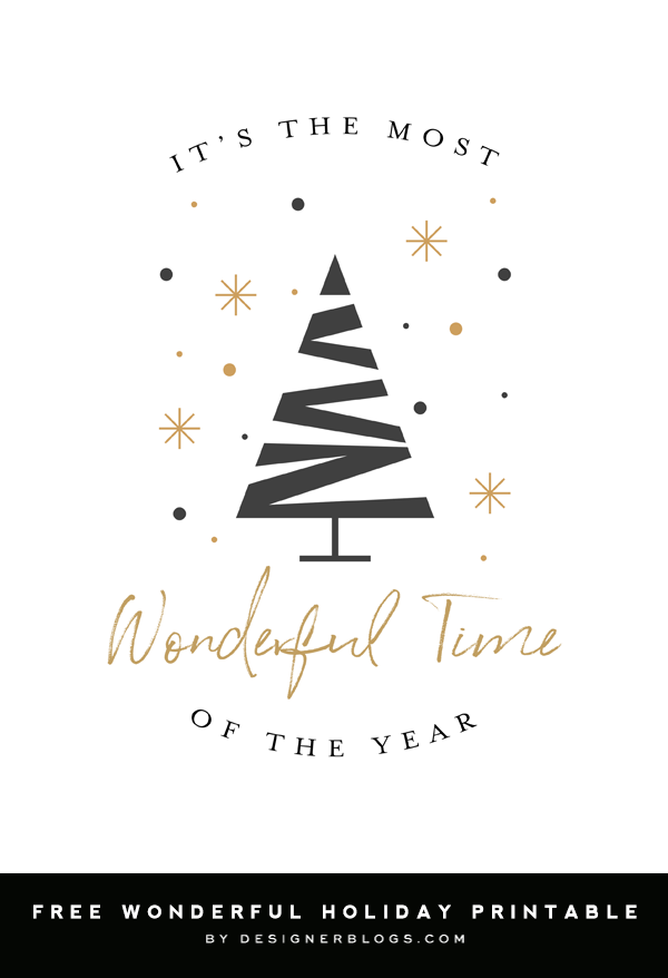 Free Printable Christmas Decoration - Most Wonderful Time of the Year Poster