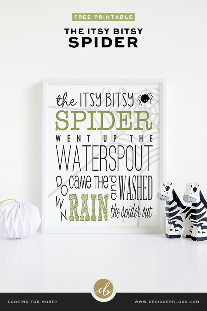 Free Itsy Bitsy Spider Printable Poster Perfect for Kids!