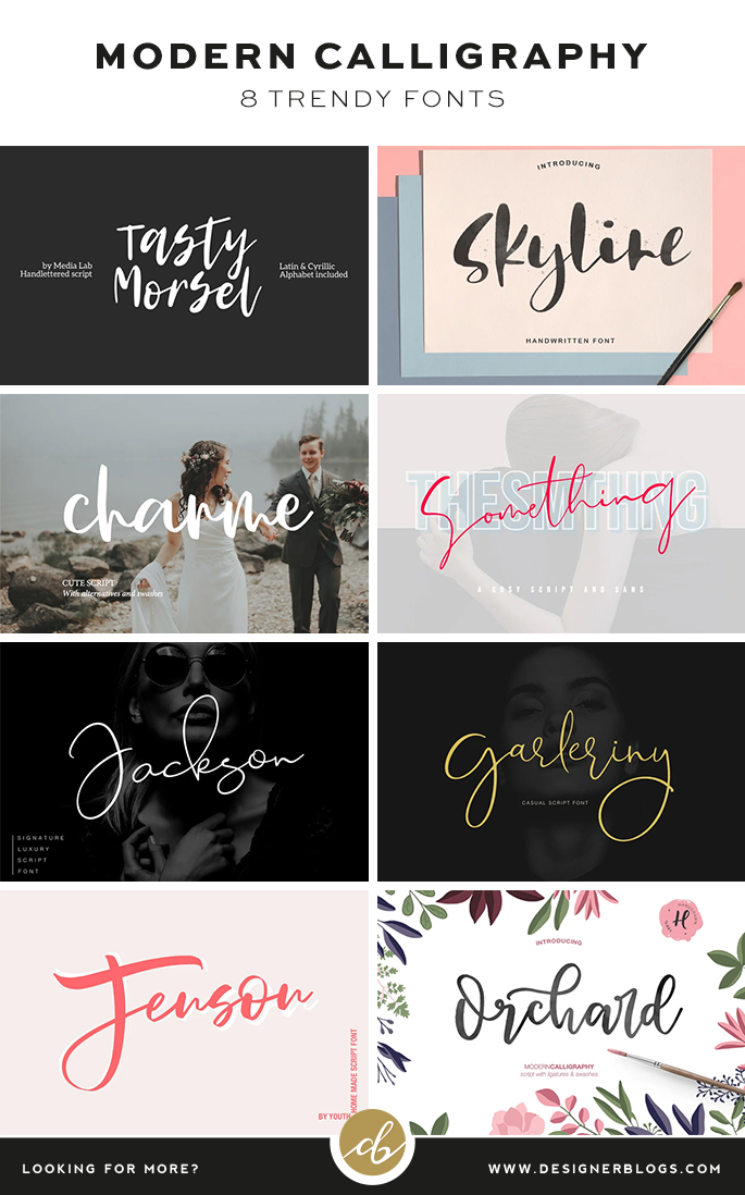 8 Trendy Modern Calligraphy Fonts You Must Know